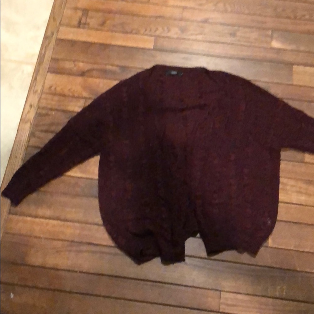 Maroon and black cardigan